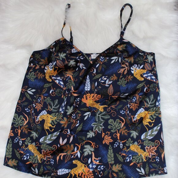 J. Crew Sleeveless Spaghetti Strap Tank Top Tigers - Picture 3 of 5